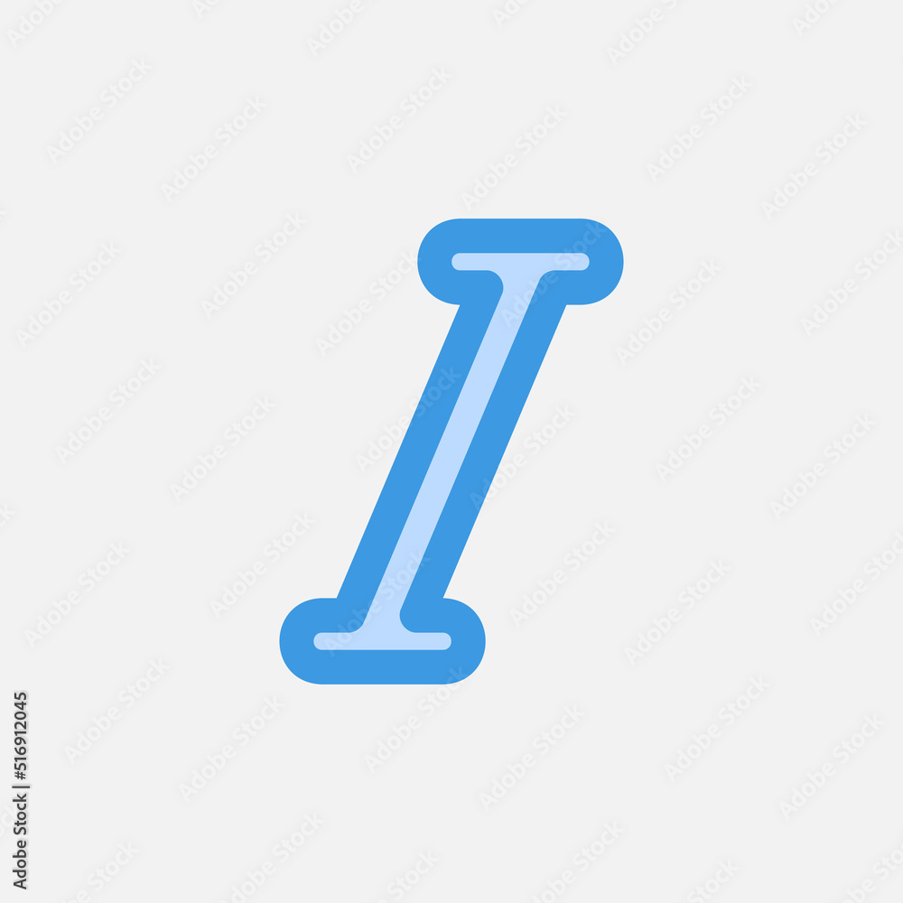 Italic icon in blue style about text editor, use for website mobile app presentation Italic icon in blue style about text editor, use for website mobile app presentation