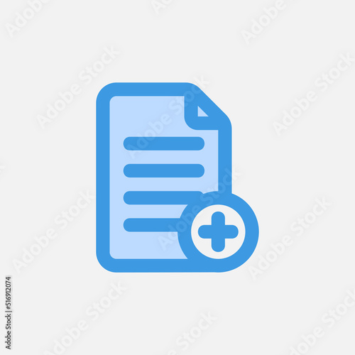 Add file icon in blue style about text editor, use for website mobile app presentation © Anconerdesign