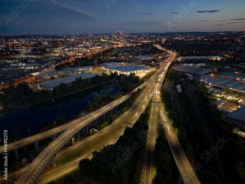 Aerial view of Birmingham UK Spaghetti Junction 