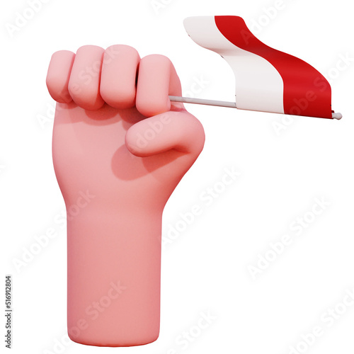 3d hand gesture independence day of indonesia photo