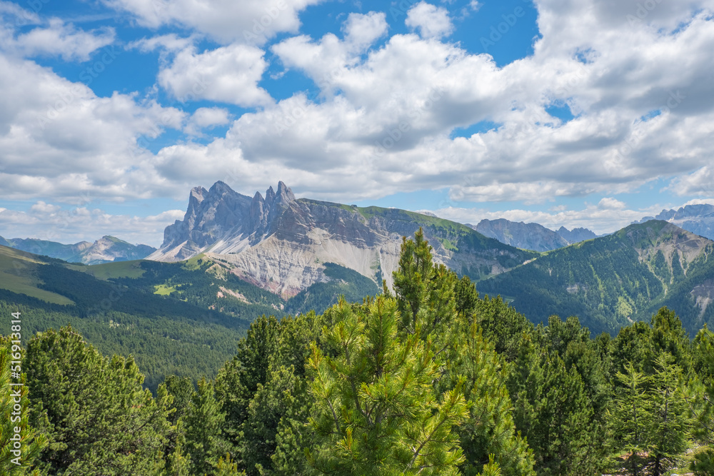 View of alp landscape in the Dolomites