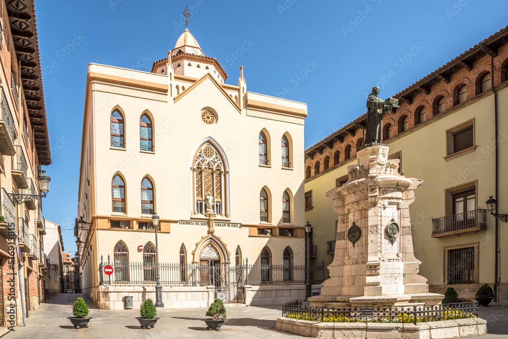 View at the Church of Sacred Heart of Jesus in the streets of Teruel - Spain