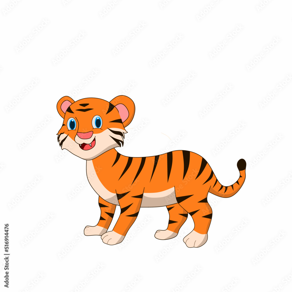 tiger cartoon isolated on white tiger cartoon isolated on white