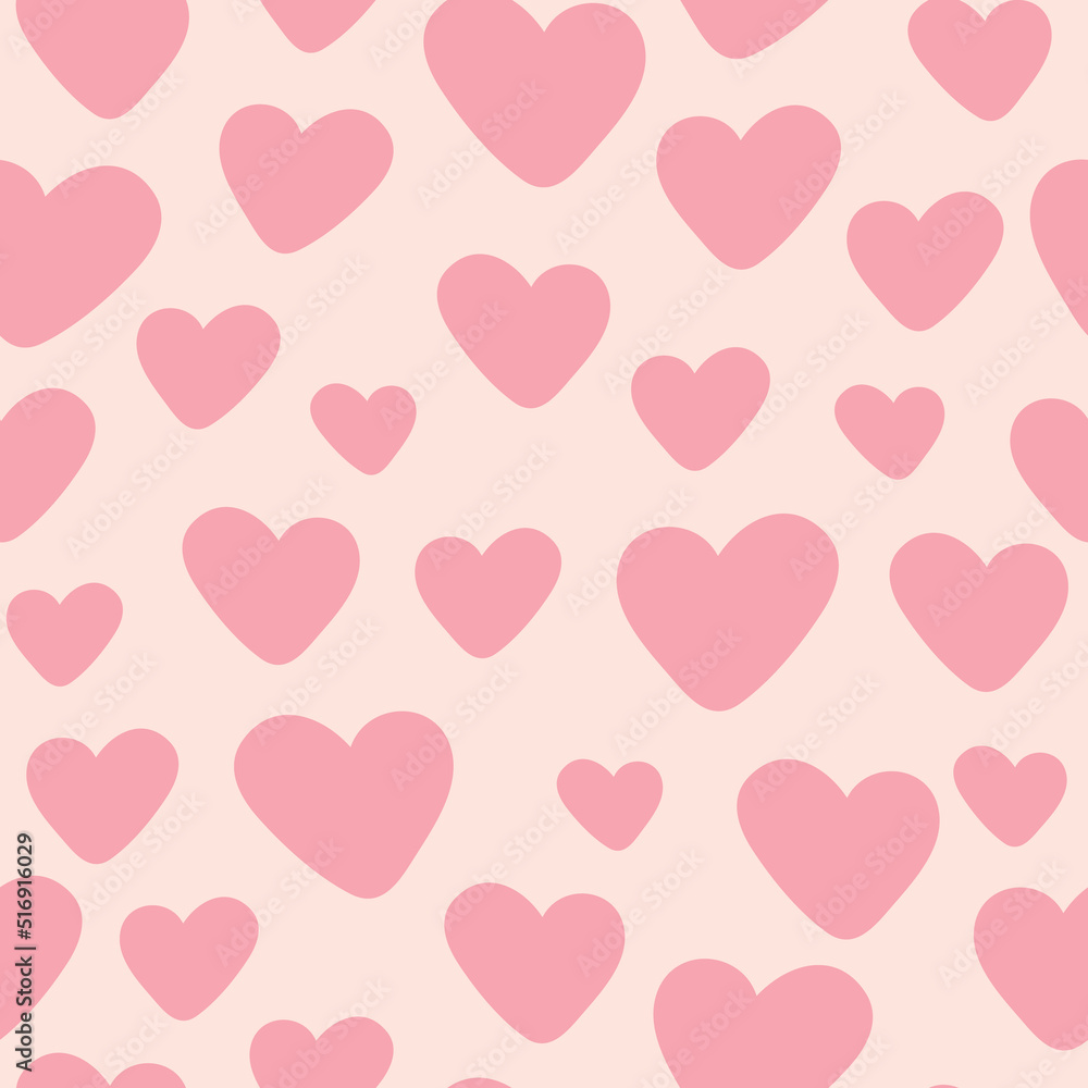 Pink hearts vector repeat pattern