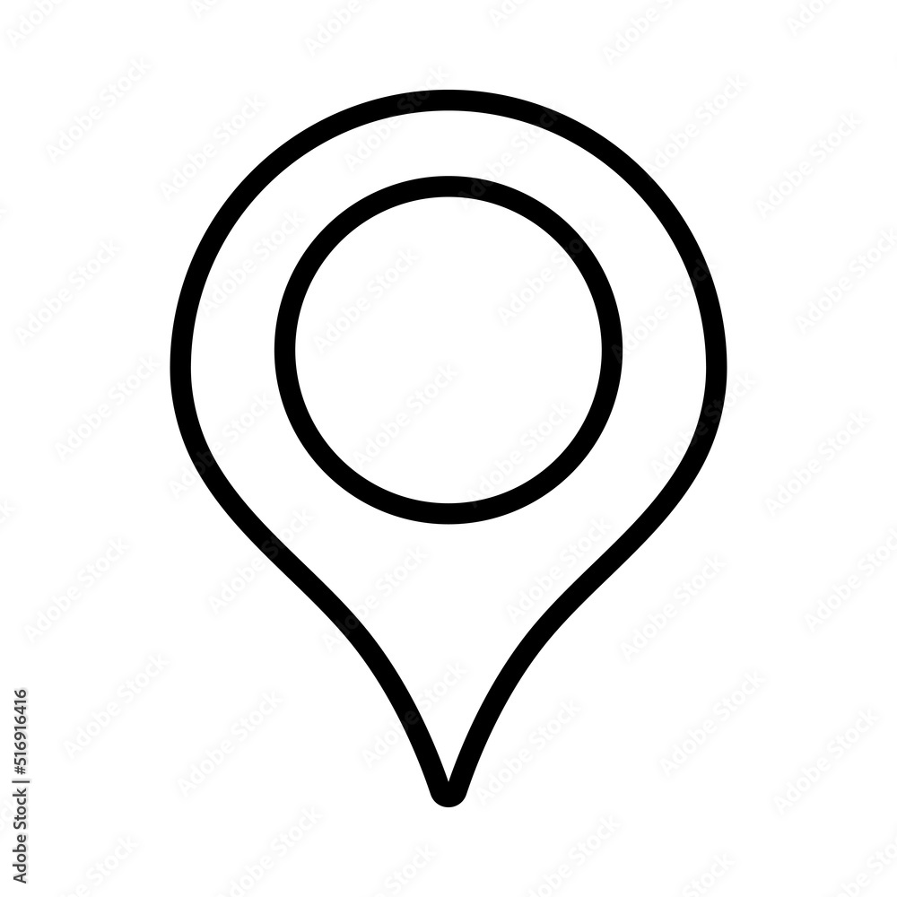 Thin line pin drop icon. Thin line pin drop icon.