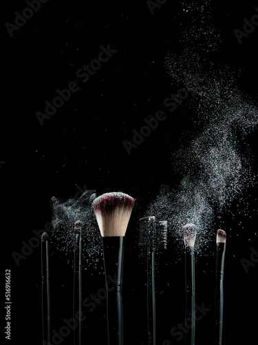 cosmetic brush for applying makeup, powder