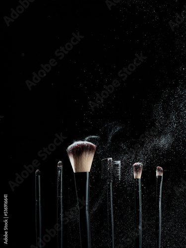 cosmetic brush for applying makeup, powder