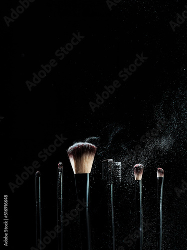 cosmetic brush for applying makeup, powder