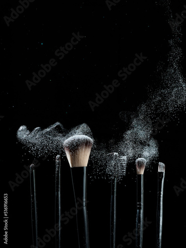 cosmetic brush for applying makeup, powder