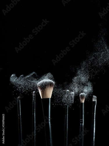cosmetic brush for applying makeup, powder