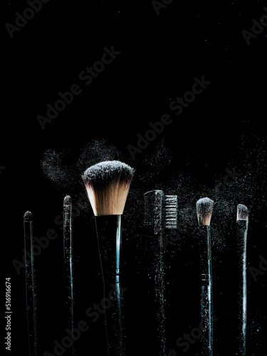 cosmetic brush for applying makeup, powder