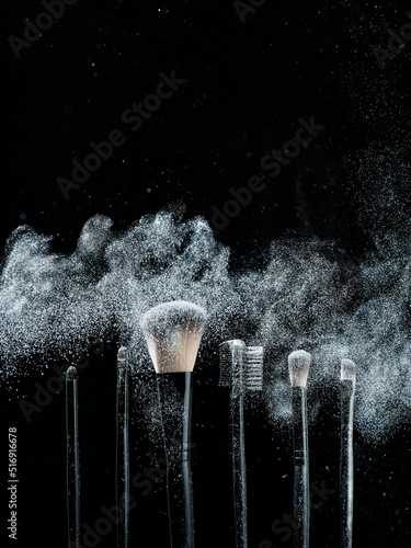 cosmetic brush for applying makeup, powder