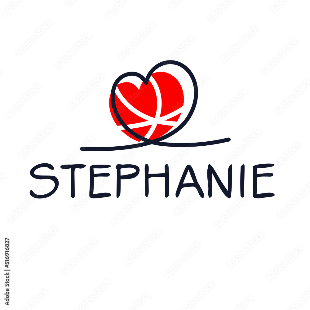 (Stephanie) Calligraphy name, Vector illustration. Stock Vector | Adobe ...