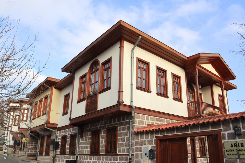 Traditional turkish houses in downtown of Ankara, Turkey