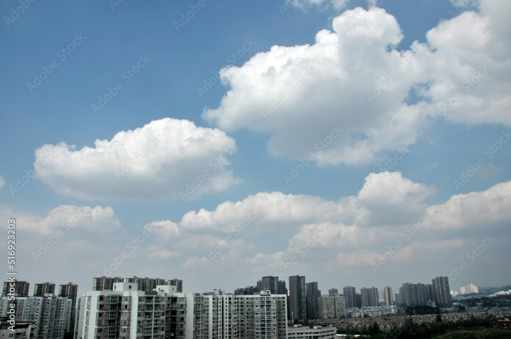 clouds over city