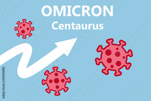Covid-19,  Omicron Centaurus New Variant. The arrow shows an increase in disease. 