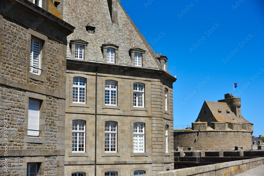 Vue depuis les remparts de Saint-Malo (Ille-et-Vilaine)