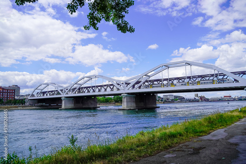 Konrad Adenauer Bridge on the Rhine near Ludwigshafen. 