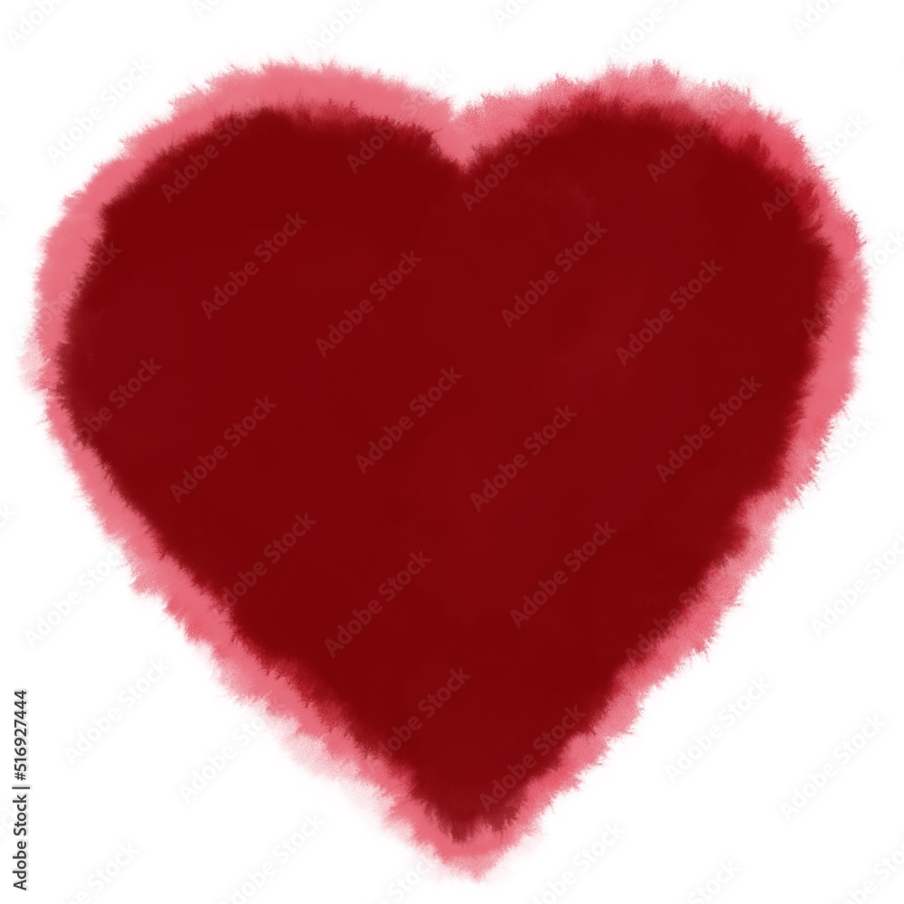 Corazón rojo con textura de acuarela con papel húmedo Corazón rojo con textura de acuarela con papel húmedo