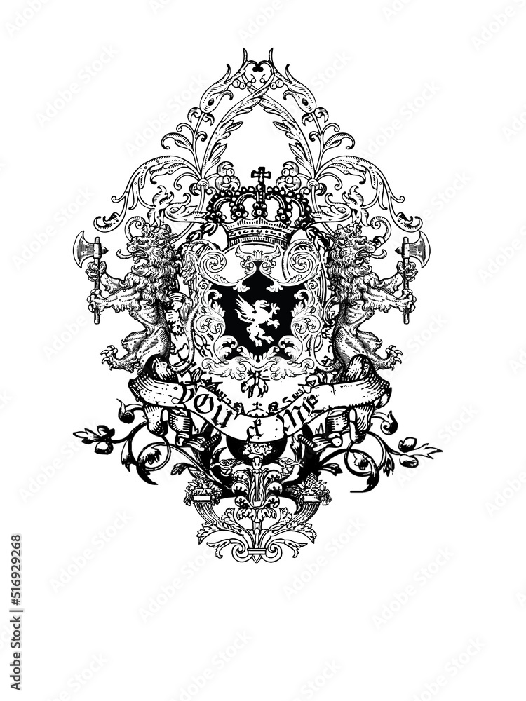 heraldic varsity sport design with words heraldic varsity sport design with words