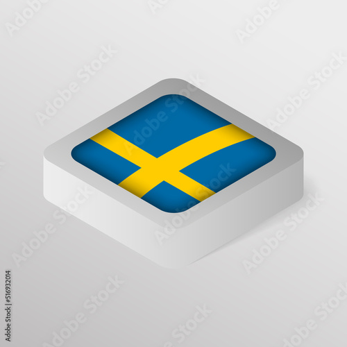 EPS10 Vector Patriotic shield with flag of Sweden.