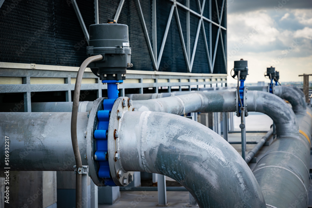 Open or close valve of cooling tower,butterfly valve beside of cooling