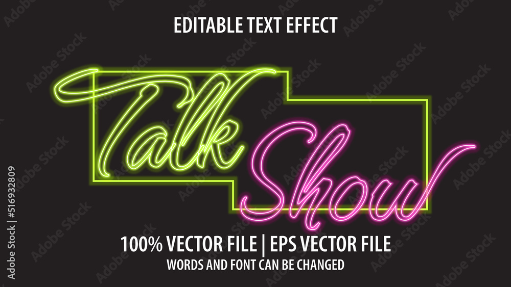 Editable text effect modern 3d Talk Show and minimal font style Editable text effect modern 3d Talk Show and minimal font style