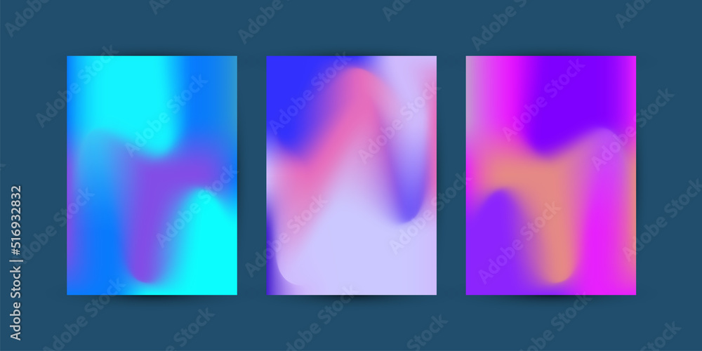 Groups of colorful abstract gradient wallpaper design on dark background, colorful gradient vector templates, used for wallpaper, banners, flyers, presentation templates