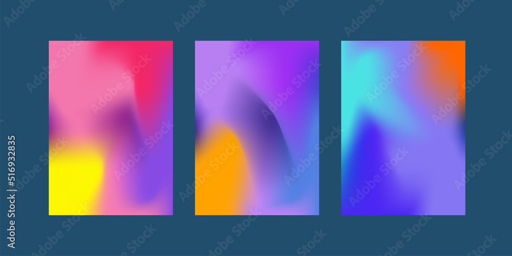 Groups of abstract gradient covers design with colorful gradient background, colorful gradient vector templates, used for wallpaper, banners, flyers, presentation