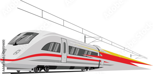 Illustration of modern stylish high speed train