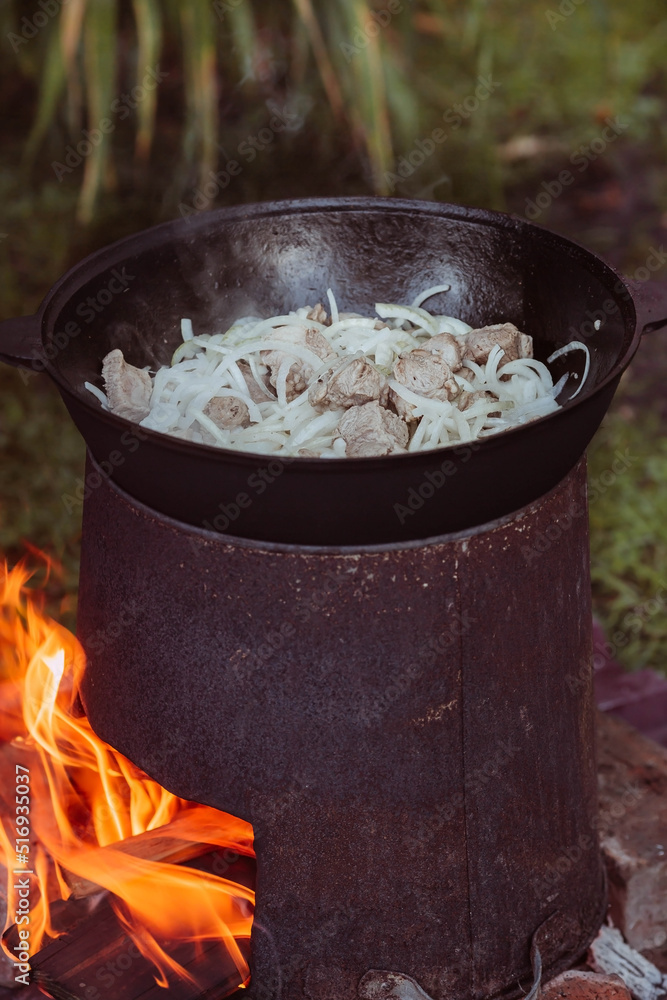 Recipe for traditional oriental pilaf in a cauldron in nature. Cooking. Recipes. Step-by-step photo instructions for cooking pilaf. Recipe for traditional oriental pilaf in a cauldron in nature. Cooking. Recipes. Step-by-step photo instructions for cooking pilaf.