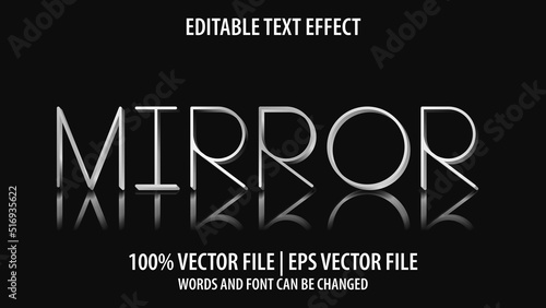 Editable text effect modern 3d MIRROR and minimal font style