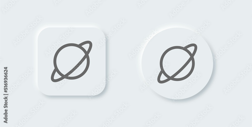 Planet line icon in neomorphic design style. Asteroid signs vector illustration. Planet line icon in neomorphic design style. Asteroid signs vector illustration.