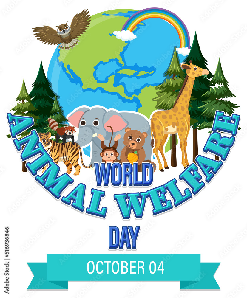 Fototapeta premium World Animal Welfare Day Poster