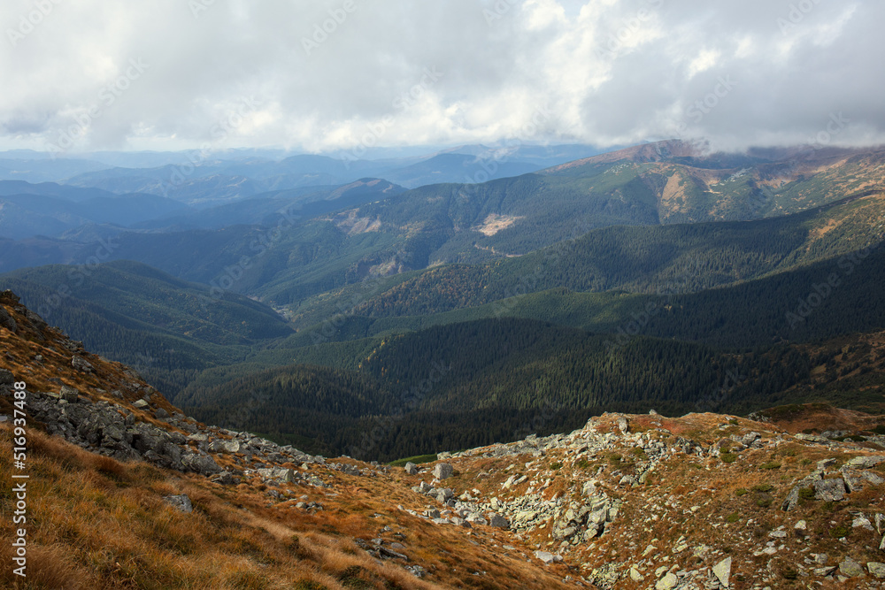 Fascinating view on the top of the Carpathian mountain in Ukraine Fascinating view on the top of the Carpathian mountain in Ukraine