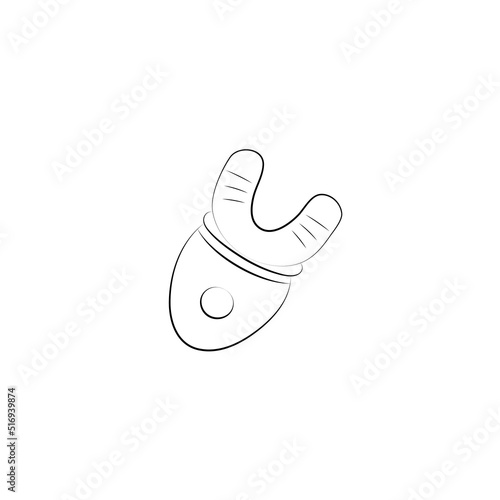 LED teeth whitening light device. Dental gadget for health youth and beauty, Sketch vector illustration
