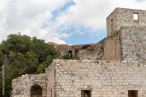 The well-preserved  remains of the Yehiam Crusader fortress at Kibbutz Yehiam  in Galilee  northern Israel