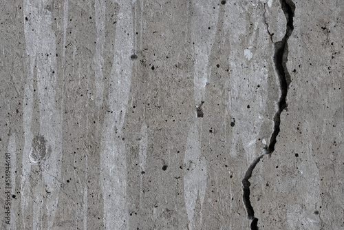 Texture of old cracked concrete wall. Rough gray concrete surface. Great for background and design. Close-up. High resolution.