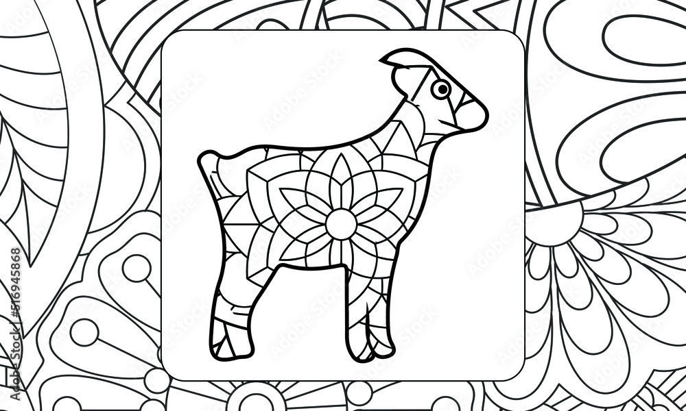 Animal coloring pages for Adults. hand drawing coloring book and page ...