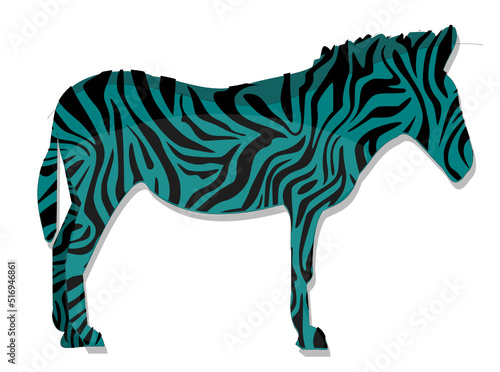 Illustration d'un zèbre bleu