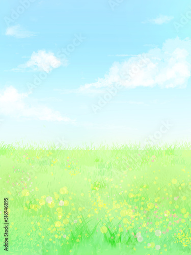 青空と草原（タテ）