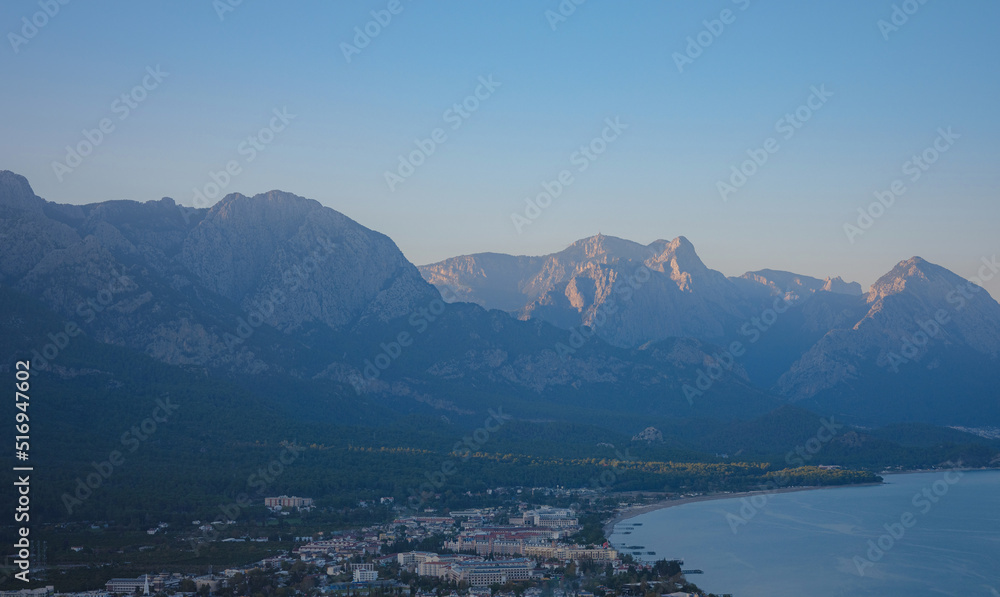travel to Turkey, Kemer in autumn seasone. Picturesque nature. Sea and mountains.