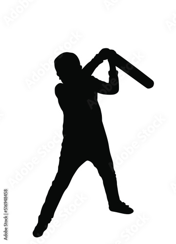Little angry boy with bat in fight vector silhouette illustration isolated on white background. Kid play game with friend, like a knight with sword in battle. Rubber stick game on children playground.