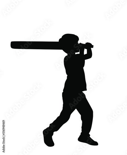 Little angry boy with bat in fight vector silhouette illustration isolated on white background. Kid play game with friend, like a knight with sword in battle. Rubber stick game on children playground.