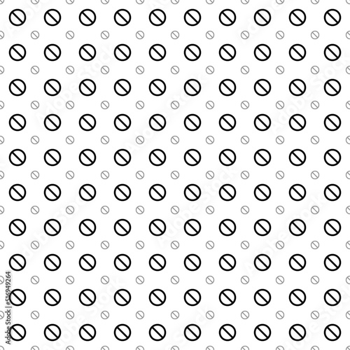 Square seamless background pattern from geometric shapes are different sizes and opacity. The pattern is evenly filled with big black stop symbols. Vector illustration on white background © Alexey