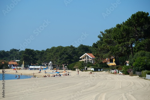 The beach of the Cap Ferret on the Arcachon bay. The 7th July 2022, France.