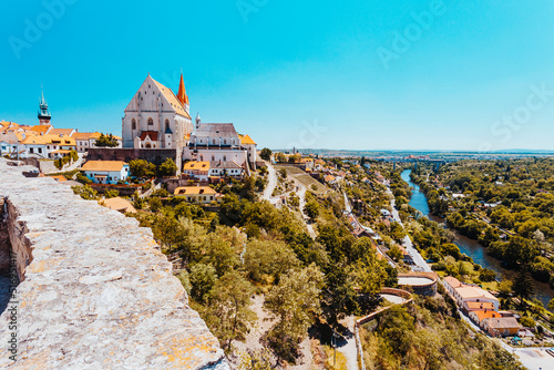 Znojmo in summer, The Roman Catholic Church of St. Nicholas. South Moravian, Czech republic photo