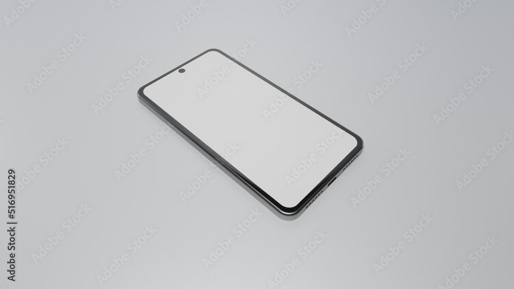 Smartphone isolated on white background with emty white screen. 3d render Smartphone isolated on white background with emty white screen. 3d render