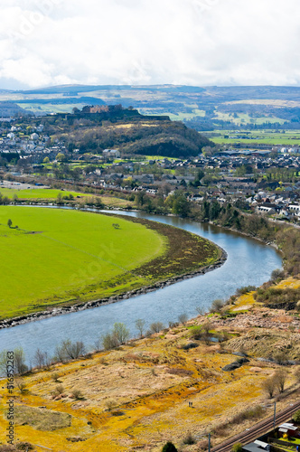 Stirling Castle from the Wallace Monument  Bridge of Allan  Scotland