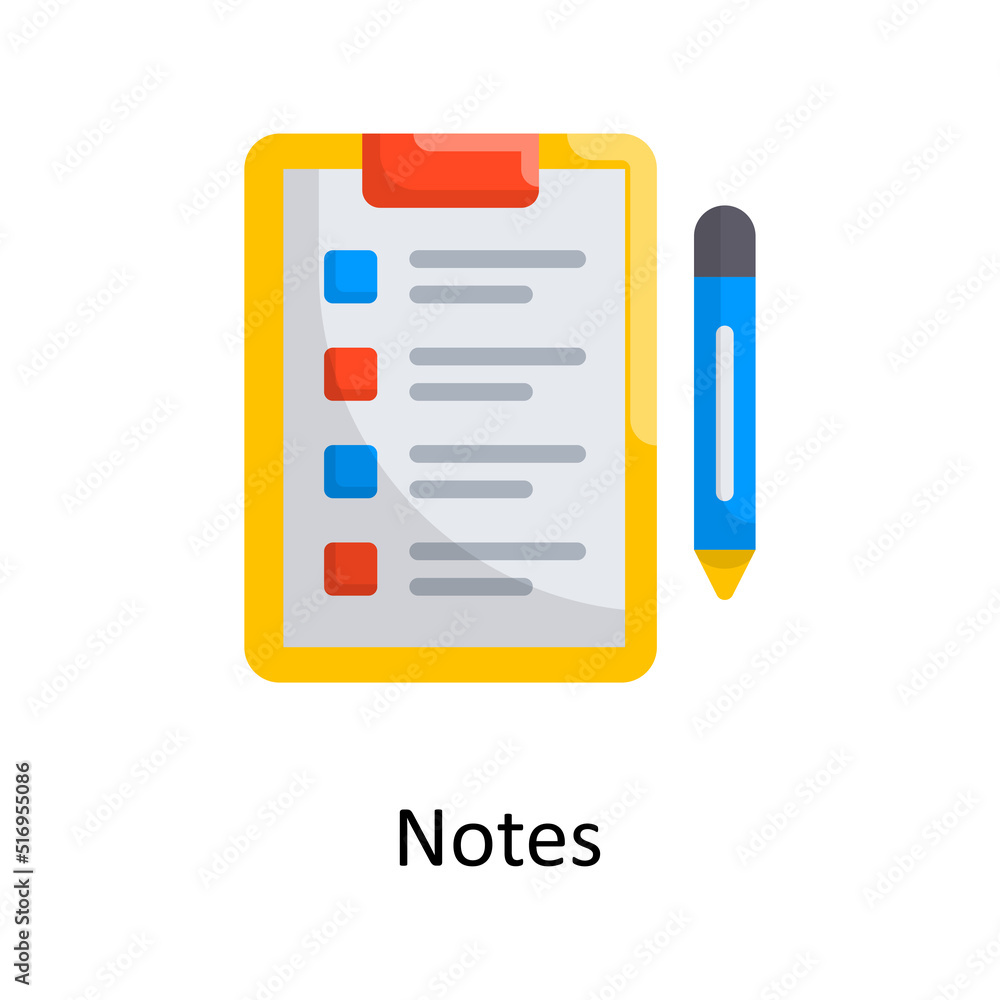 Notes vector flat Icon Design illustration. Medical Symbol on White background EPS 10 File Notes vector flat Icon Design illustration. Medical Symbol on White background EPS 10 File